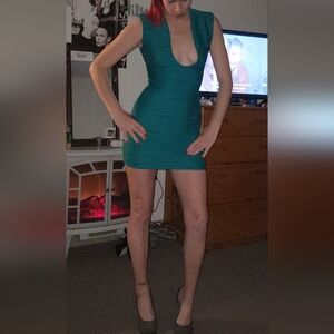 bec + bridge Teal Mini Dress